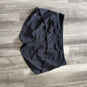 Lululemon Speed Up Mid-Rise Lined Short 4" Black size 12
